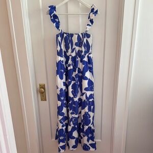 Pink Lily Blue and White Maxi Dress